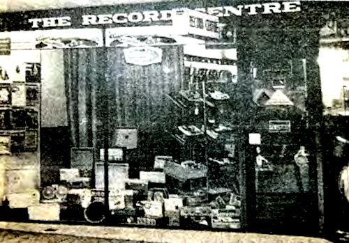 Picture of a now long gone shop - The Record Centre - either at 19 or 26 Market Place